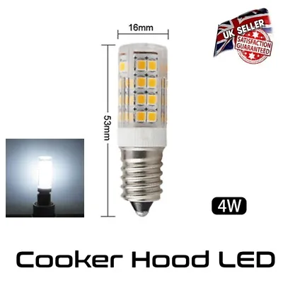 Cooker Hood Bulb LED 4W (40W) Daylight White Light E14 Small Edison Screw *Uk* • £3.95