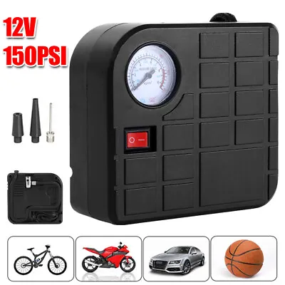 £10.99 • Buy Heavy Duty Portable 12v Electric Car Tyre Inflator 150psi Air Compressor Pump Uk