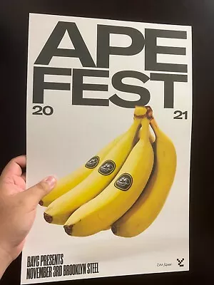 Bored Ape Yacht Club BAYC Ape Fest Warehouse Party 2021 Poster 17 X11  Original • $399.93