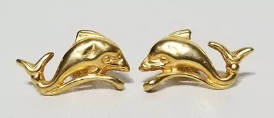 Vintage MMA 14k Post Metropolitan Museum Of Art Gold Koi Fish Earrings • $79.19