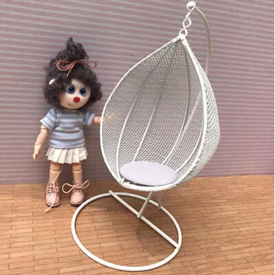 Dollhouse Miniature Swing Hanging Egg Chair Dolls House 1/12 Hammock Furniture • $13.99