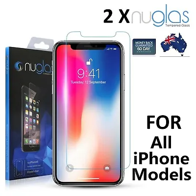 $6.95 • Buy 2x For IPhone 14 13 12 11 Pro XS Max XR 8 7 Plus Tempered Glass Screen Protector