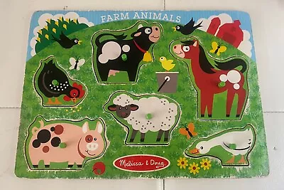 MELISSA & DOUG  Wooden Peg Puzzles   Farm Animals • $12.99