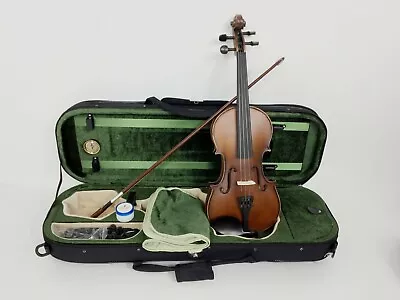 Premium Symphony 1/4 Solid Wood Violin Pack W/Deluxe Foam CaseEbony Pegs SJV01A • £156.27