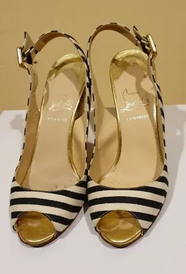 Vintage Christian Louboutin Lady Wedge Sandals Size 38 • $668