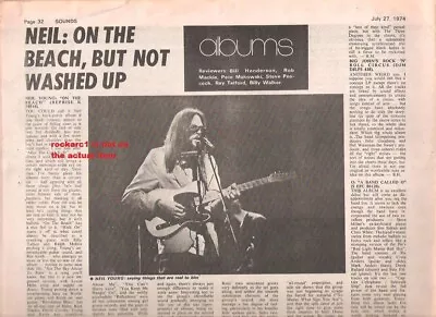 NEIL YOUNG On The Beach  LP Review' 1974  UK ARTICLE / Clipping - Some Damage • £11.95