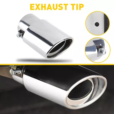 Rear Exhaust Pipe Tail Muffler Auto Car Tip Stainless Steel Universal Chrome • $11.99