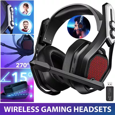 20H USB Wireless Gaming Headset PC PS4 3.5mm Wired Over Ear Headphones With Mic • $39.79