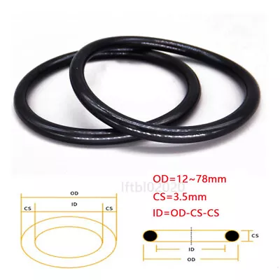 3.5mm Cross Section O-Rings Nitrile (NBR) Rubber Metric Oring Seals 5mm -71mm ID • $2.96