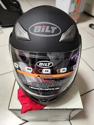 Custom Bilt Motocycle Helmet Matt Black Demon BLH5 XL • $110