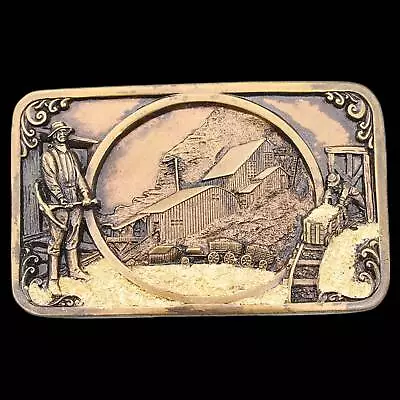 Underground Miners Mill Historical Gold Prospectors Vintage Belt Buckle • $65