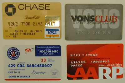Old Original Collection Credit Cards AARP VISA AAA VONS CLUB Very Rare • $7.99