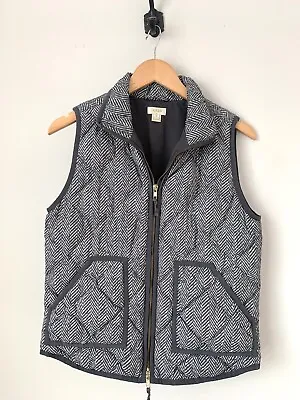 J. Crew Herringbone Puffer Vest | Small | Gray | Great Condition • $15.99