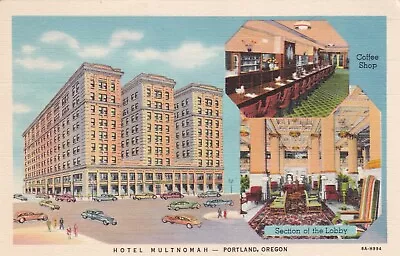 Hotel Multnomah Portland Oregon Linen Postcard 1940's • $1.99