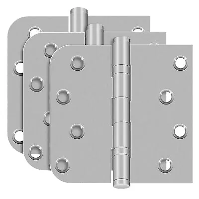 4 Inch Ball Bearing Door Hinges Stainless Steel Round Square Interior Exterio... • $43.46