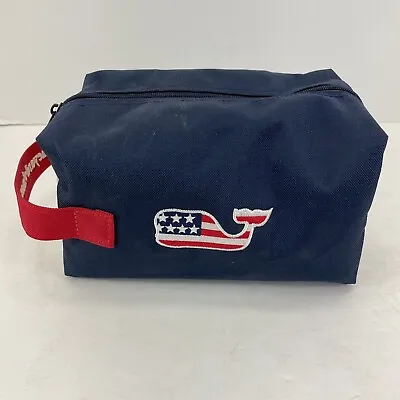 VINEYARD VINES  Toiletry Cosmetic Bag Small Dopp Kit USA Red White Blue Whale • $20.97