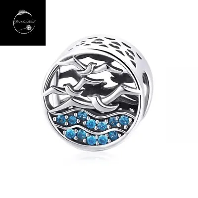 Genuine Sterling Silver 925 Seagull Bird Animal Ocean Life Travel Bead Charm • £17.99