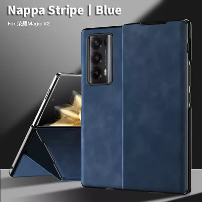 For Honor Magic V2 Luxury Magnetic Flip Nappa Leather Wallet Slim Case Cover • $19.99