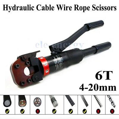 £155.99 • Buy 20mm 6T Hydraulic Cable Wire Rope Scissors Metal Wire Cutting Tool Bolt Cutter