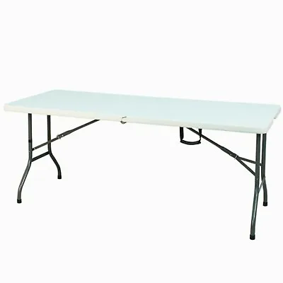 6ft Folding Trestle Table White Party Picnic BBQ Carry Outdoor Stall Table 1.8m • £29.99