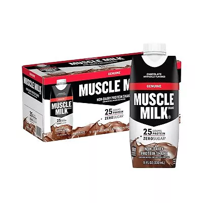 Muscle Milk Genuine 25G Protein Shake Chocolate Sports Drinks Energy 11Oz 12 Pck • $41.79