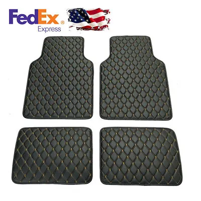 4pcs Car Front+Rear Floor Carpet Mats Waterproof Foot Pad Protector PU Leather • $33.18