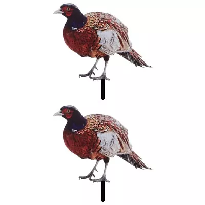  2 Pieces Pheasant Garden Decoration Acrylic Metal Chicken Yard Art Sign • £14.58