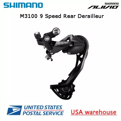 Shimano Alivio RD-M3100 SGS Shadow 9 Speed Long Cage Rear Derailleur MTB • $27.99