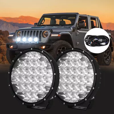 NEW DESIGN LED Driving Spot Lights 9 Inch Black Round Offroad Truck ATV SUV 4x4 • $109.98