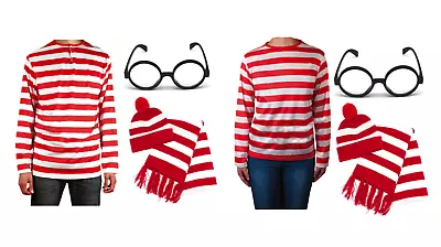 Wheres Wally Kids Boys Girls Full Book Week Costume Red White Stripe  • $38.99