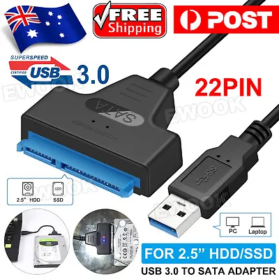 $8.45 • Buy USB 3.0 To SATA 2.5  Hard Drive HDD SSD Adapter Converter Cable 22Pin UASP