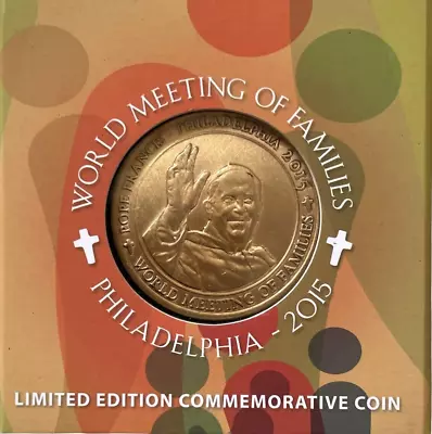 2015 Pope Francis World Meeting Families Philadelphia Coin Rome Italy Vatican • $24.99