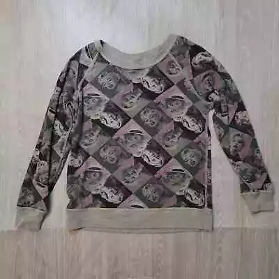 Marilyn Monroe Reversible Grey Iconic Crewneck Sweatshirt  -Size: EST M • $15