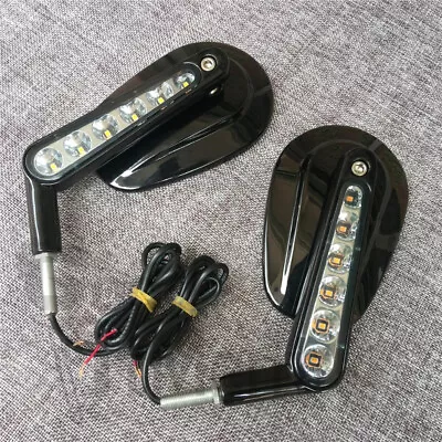 $79.37 • Buy For Harley VROD V-Rod VRSCF 09-17 Black Muscle Rearview Mirrors LED Turn Signal