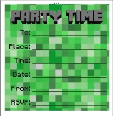 Invites With Official Minecraft Sticker! • $6.85