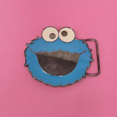 Vintage Cookie Monster Blue Belt  Buckle Sesame Streer EUC 2010 3 X3-1/2  Fun • $14.95