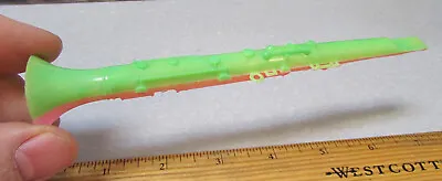Vintage Dimestore 1960s Brittle Plastic Toy Clarinet 6.5 Inch Green & Pink • $5.99