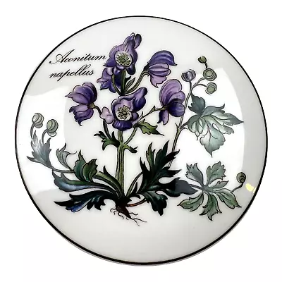 Villeroy & Boch Round Porcelain Trinket Box Botanica Aconitum Napellus Floral • $16.99