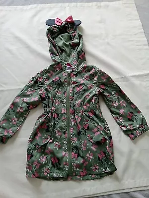 Disney Minnie Mouse Girls 4T Raincoat  Wind Light Jacket Green/Pink • $14.99