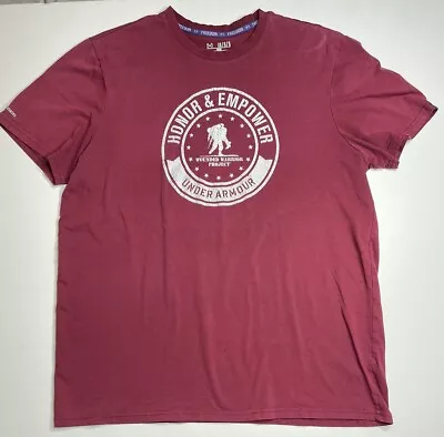 Under Armour Wounded Warrior Project Maroon Short Sleeve T-Shirt Mens Sz L • $10.34