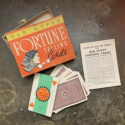 Vintage 1930’s Old Gypsy Fortune Telling Cards | Box Booklet 30 Cards | Tarot • $29