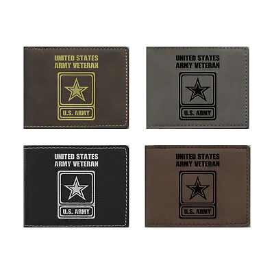 Military Gift Engraved Wallet - Leatherette - United States Army Veteran • $20.99