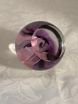 Vtg Caithness Scotland Art Glass 3” Paperweight~charisma~ 714/750 Pink & Purple • $33