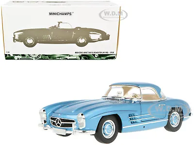 1958 Mercedes-benz 300 Sl Roadster (w198) Blue 1/18 Car Minichamps 180039042 • $174.99
