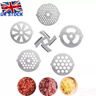 For Meat Grinder Parts Stainless Steel Mincer Hole Plate Shredder Disc Blades UK • £5.68