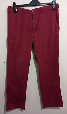 £6.80 • Buy Atlantic Bay Men’s W32 L Burgundy Chino  Trousers Pants Waist 32  Leg 29 