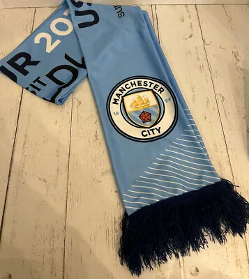 Manchester City Reversible Scarf USA Tour 2017 Blue With Fringe 64 Inches Long • $18.04