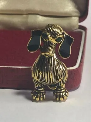 £8.95 • Buy Vintage Style Gold Tone Dachshund Sausage Dog Brooch Shawl Pin 