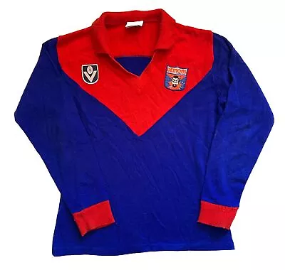 80s Vintage VFL MELBOURNE DEMONS Football Club Knited Collar Guernsey Jumper AFL • $149.95