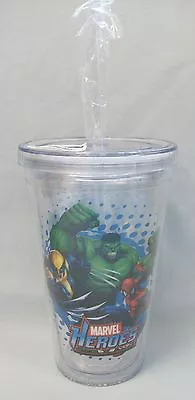 Marvel Heroes Acrylic Drinking Glass - Travel Cup - Wolverine Hulk Spider-Man • $9.88